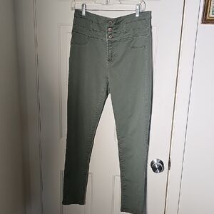 Refuge Moss Green High Rise‎ Jeans. Size 12. Skinny Jeans
